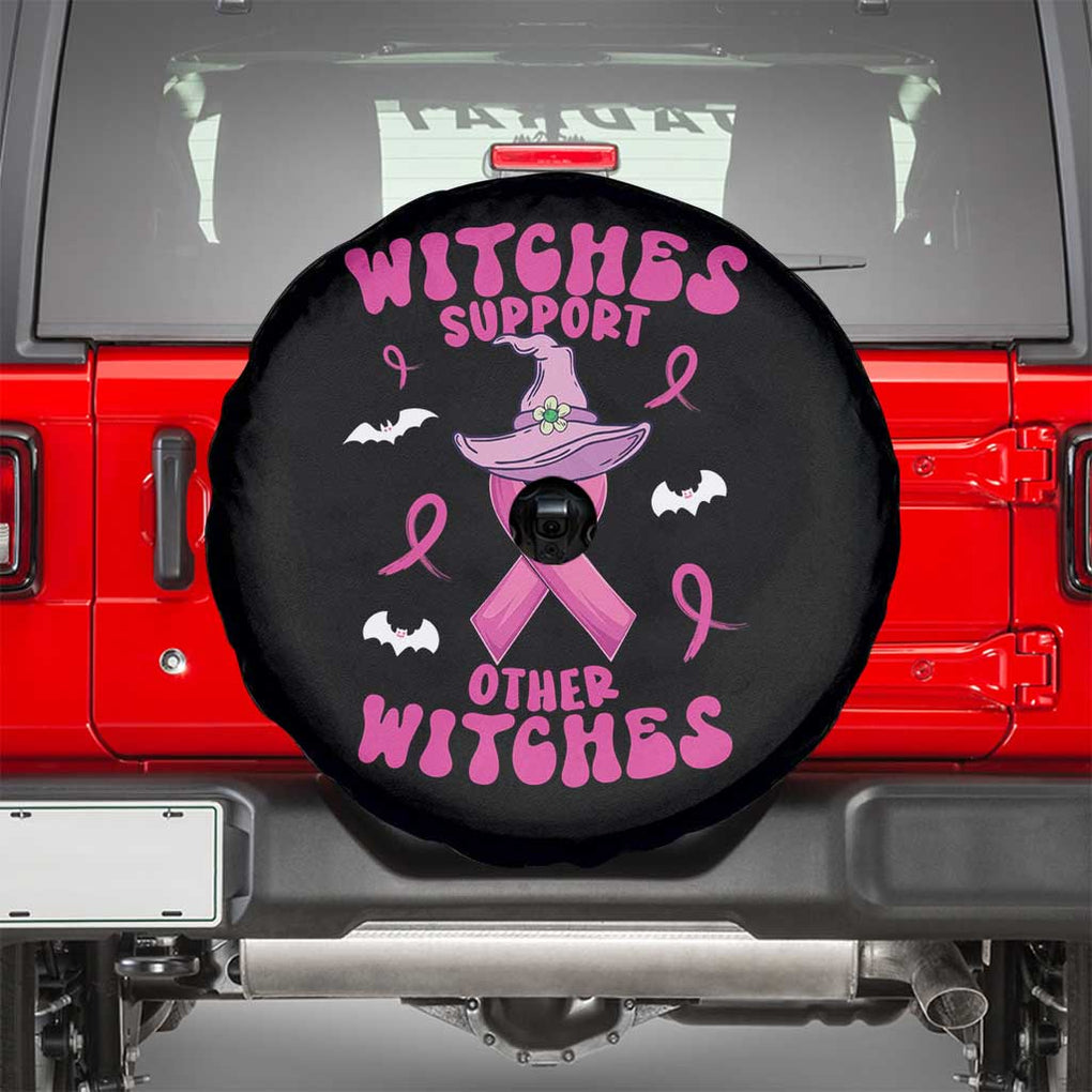 Witch Breast Cancer Warrior Spare Tire Cover Witches Support Other Witches Halloween Vibe TS02 Black Print Your Wear