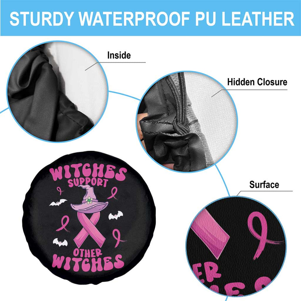 Witch Breast Cancer Warrior Spare Tire Cover Witches Support Other Witches Halloween Vibe TS02 Print Your Wear