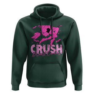 Witch Breast Cancer Hoodie Crush Breast Cancer Pink Ribbon Halloween Vibe TS02 Dark Forest Green Print Your Wear