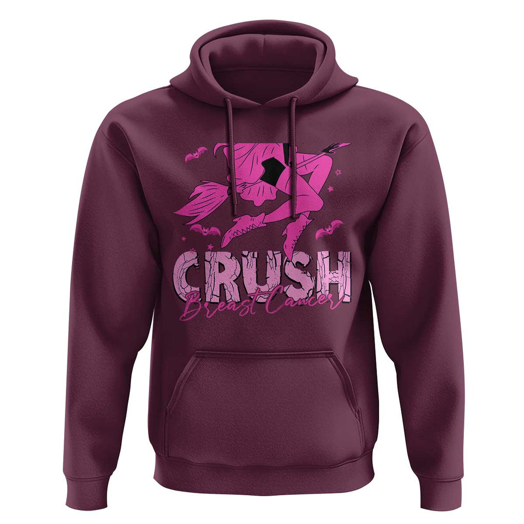 Witch Breast Cancer Hoodie Crush Breast Cancer Pink Ribbon Halloween Vibe TS02 Maroon Print Your Wear