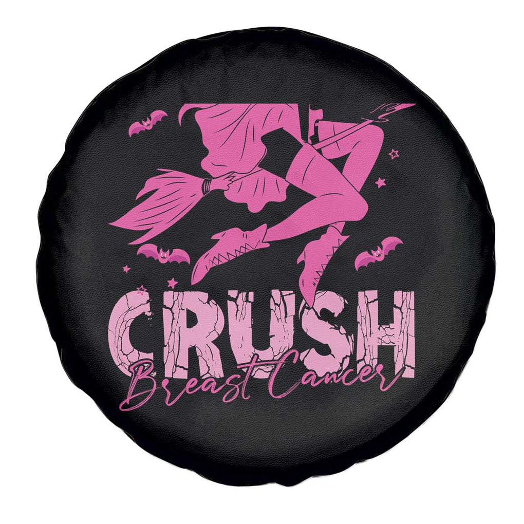 Witch Breast Cancer Spare Tire Cover Crush Breast Cancer Pink Ribbon Halloween Vibe TS02 Print Your Wear