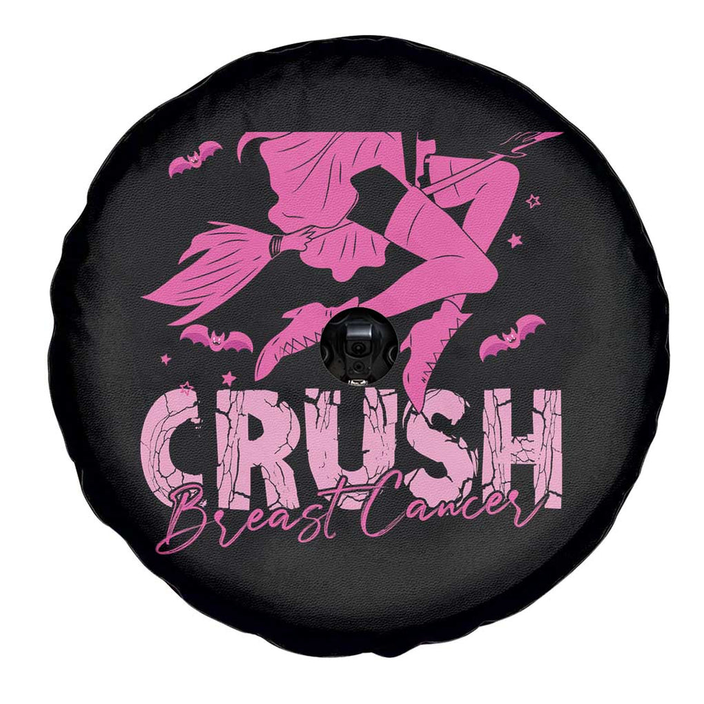 Witch Breast Cancer Spare Tire Cover Crush Breast Cancer Pink Ribbon Halloween Vibe TS02 Print Your Wear