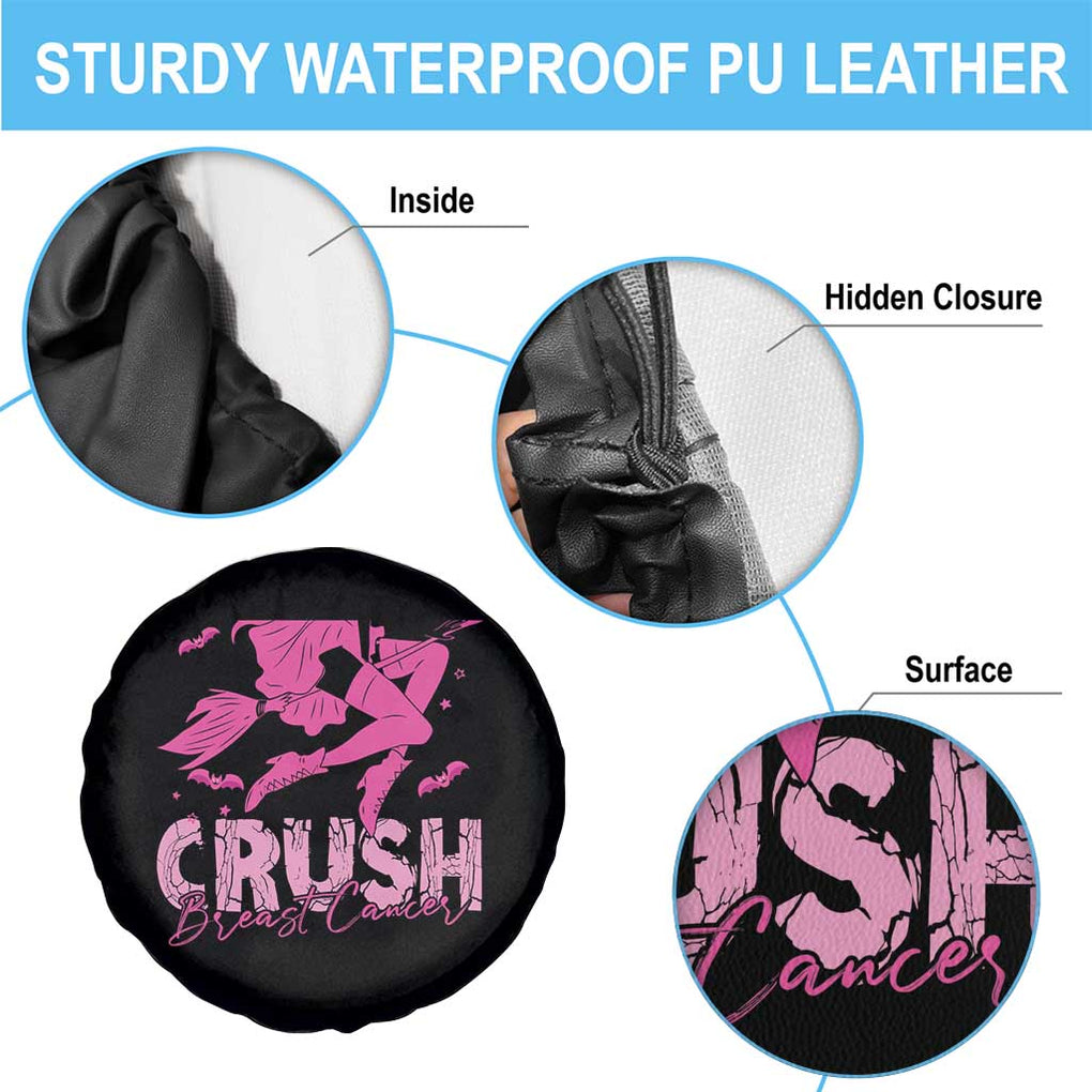 Witch Breast Cancer Spare Tire Cover Crush Breast Cancer Pink Ribbon Halloween Vibe TS02 Print Your Wear