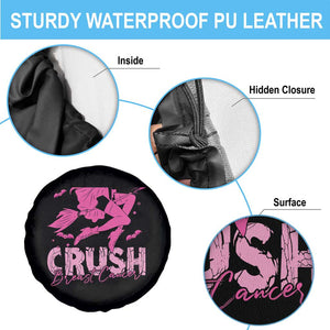 Witch Breast Cancer Spare Tire Cover Crush Breast Cancer Pink Ribbon Halloween Vibe TS02 Print Your Wear
