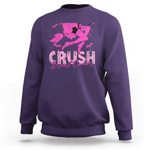Witch Breast Cancer Sweatshirt Crush Breast Cancer Pink Ribbon Halloween Vibe TS02 Purple Print Your Wear