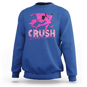 Witch Breast Cancer Sweatshirt Crush Breast Cancer Pink Ribbon Halloween Vibe TS02 Royal Blue Print Your Wear