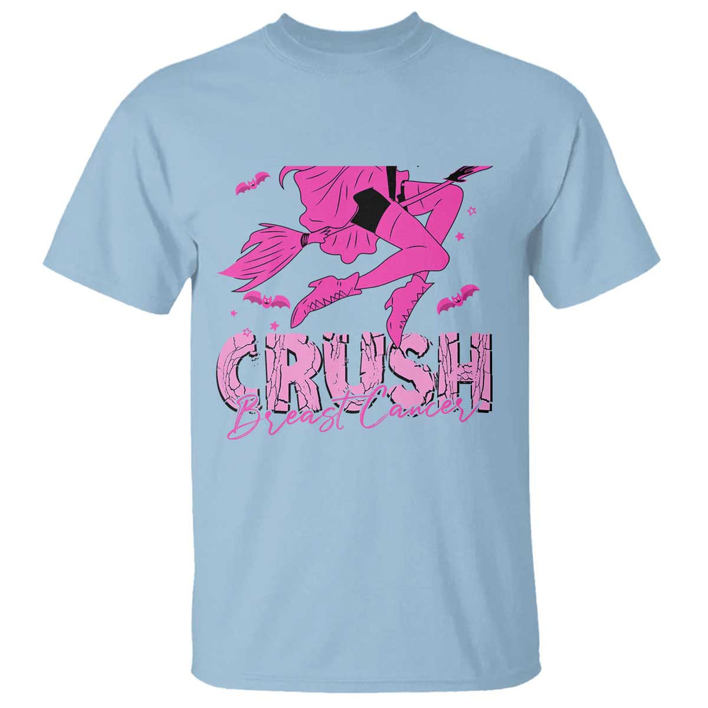 Witch Breast Cancer T Shirt Crush Breast Cancer Pink Ribbon Halloween Vibe TS02 Light Blue Print Your Wear