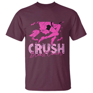 Witch Breast Cancer T Shirt Crush Breast Cancer Pink Ribbon Halloween Vibe TS02 Maroon Print Your Wear