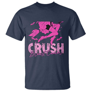Witch Breast Cancer T Shirt Crush Breast Cancer Pink Ribbon Halloween Vibe TS02 Navy Print Your Wear