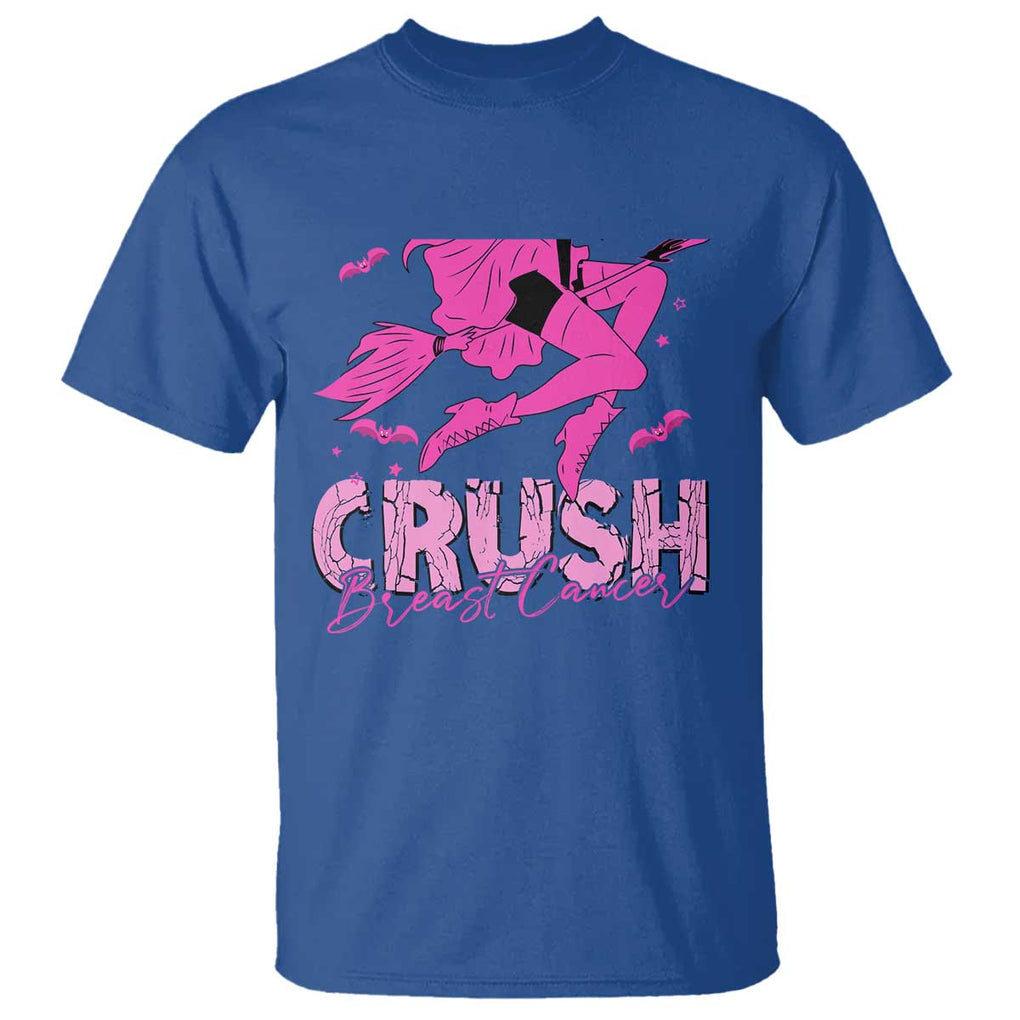 Witch Breast Cancer T Shirt Crush Breast Cancer Pink Ribbon Halloween Vibe TS02 Royal Blue Print Your Wear