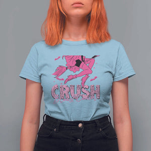 Witch Breast Cancer T Shirt For Women Crush Breast Cancer Pink Ribbon Halloween Vibe TS02 Light Blue Print Your Wear