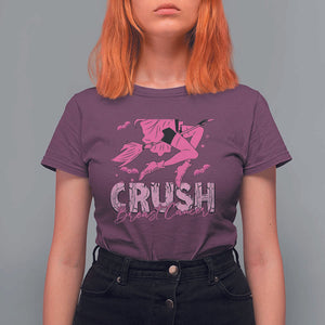Witch Breast Cancer T Shirt For Women Crush Breast Cancer Pink Ribbon Halloween Vibe TS02 Maroon Print Your Wear