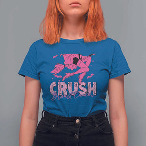 Witch Breast Cancer T Shirt For Women Crush Breast Cancer Pink Ribbon Halloween Vibe TS02 Royal Blue Print Your Wear