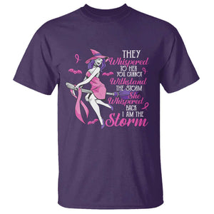 Witch Breast Cancer T Shirt I Am The Storm Support Warrior Halloween Vibe TS02 Purple Print Your Wear