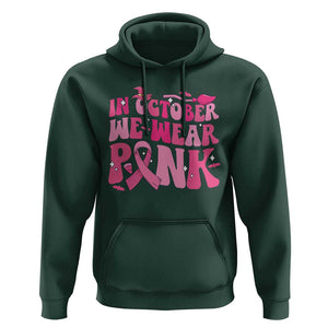 Witch Breast Cancer Hoodie In October We Wear Pink Ribbon Halloween Vibe TS02 Dark Forest Green Print Your Wear