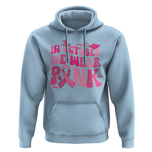 Witch Breast Cancer Hoodie In October We Wear Pink Ribbon Halloween Vibe TS02 Light Blue Print Your Wear