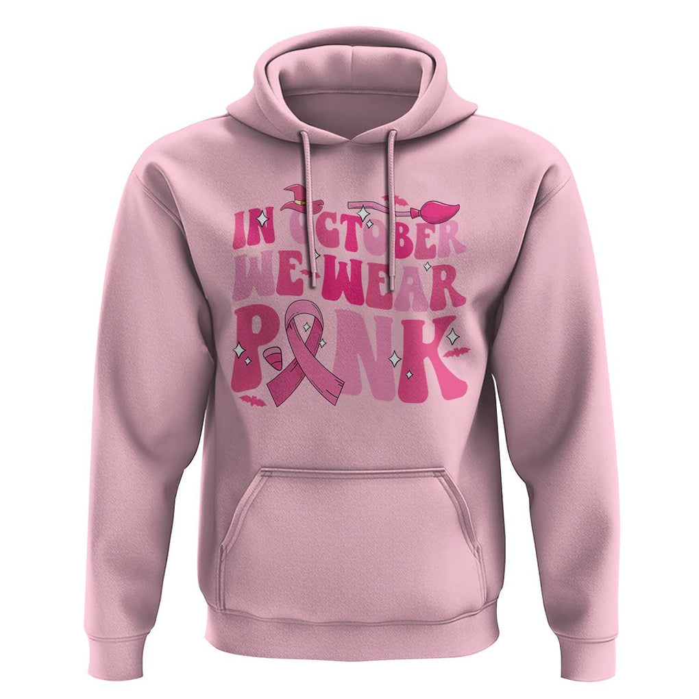 Witch Breast Cancer Hoodie In October We Wear Pink Ribbon Halloween Vibe TS02 Light Pink Print Your Wear