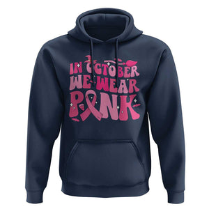 Witch Breast Cancer Hoodie In October We Wear Pink Ribbon Halloween Vibe TS02 Navy Print Your Wear