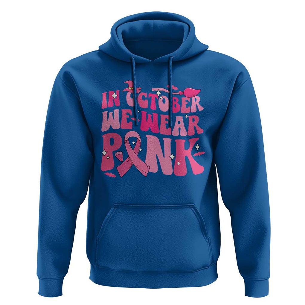 Witch Breast Cancer Hoodie In October We Wear Pink Ribbon Halloween Vibe TS02 Royal Blue Print Your Wear