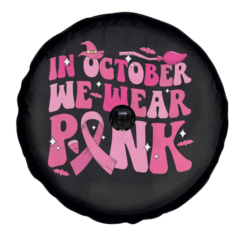 Witch Breast Cancer Spare Tire Cover In October We Wear Pink Ribbon Halloween Vibe TS02 Print Your Wear