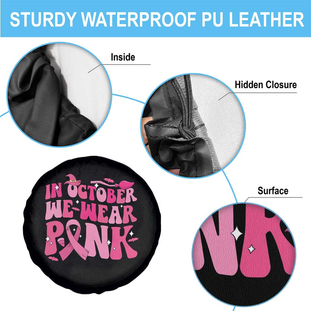 Witch Breast Cancer Spare Tire Cover In October We Wear Pink Ribbon Halloween Vibe TS02 Print Your Wear