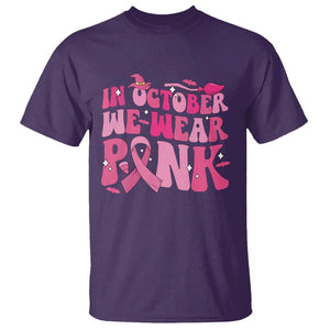 Witch Breast Cancer T Shirt In October We Wear Pink Ribbon Halloween Vibe TS02 Purple Print Your Wear