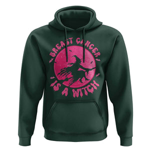 Breast Cancer Is A Witch Hoodie Halloween Pink Ribbon Support Warriors TS02 Dark Forest Green Print Your Wear