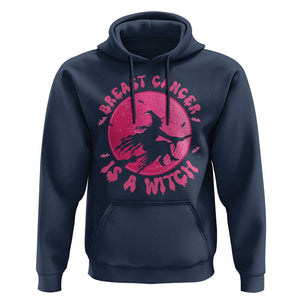 Breast Cancer Is A Witch Hoodie Halloween Pink Ribbon Support Warriors TS02 Navy Print Your Wear