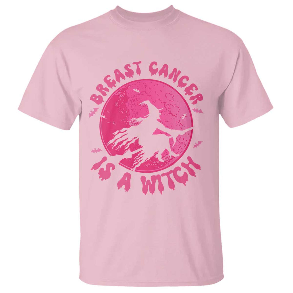 Breast Cancer Is A Witch T Shirt Halloween Pink Ribbon Support Warriors TS02 Light Pink Print Your Wear