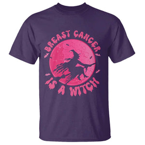Breast Cancer Is A Witch T Shirt Halloween Pink Ribbon Support Warriors TS02 Purple Print Your Wear