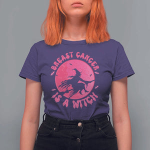 Breast Cancer Is A Witch T Shirt For Women Halloween Pink Ribbon Support Warriors TS02 Purple Print Your Wear