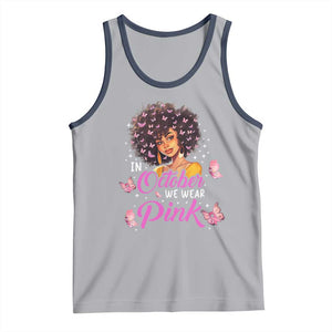 Breast Cancer Awareness Tank Top In October We Wear Pink Black Afro Woman TS02 Athletic Heather Navy Print Your Wear