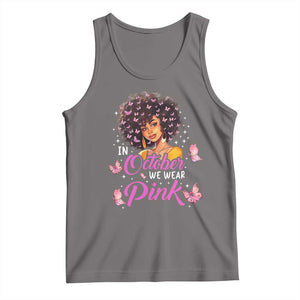 Breast Cancer Awareness Tank Top In October We Wear Pink Black Afro Woman TS02 Deep Heather Print Your Wear