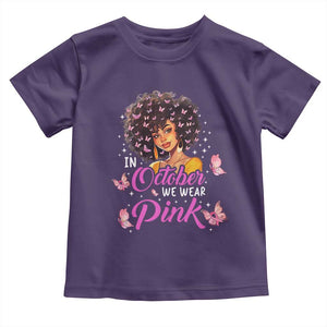 Breast Cancer Awareness Toddler T Shirt In October We Wear Pink Black Afro Woman TS02 Purple Print Your Wear