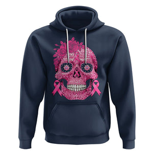 Sugar Skull Breast Cancer Hoodie Pink Ribbon Support Squad Breast Cancer Warrior Girls Women TS02 Navy Printyourwear