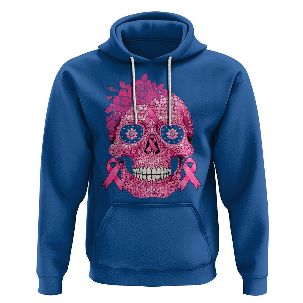 Sugar Skull Breast Cancer Hoodie Pink Ribbon Support Squad Breast Cancer Warrior Girls Women TS02 Royal Blue Printyourwear