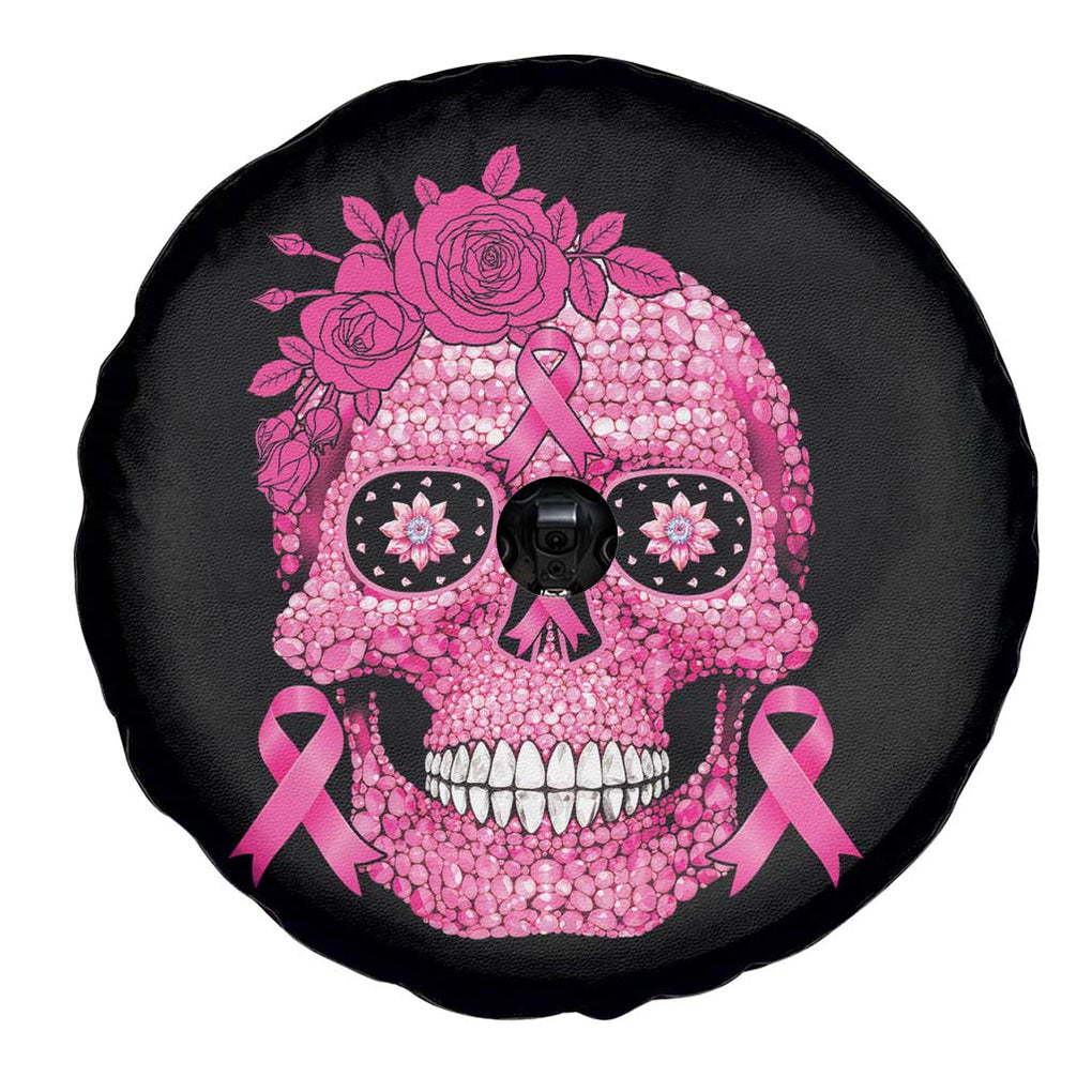 Breast Cancer Sugar Skull Spare Tire Cover Pink Ribbon Support Squad TS02 Print Your Wear