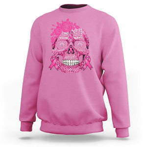 Sugar Skull Breast Cancer Sweatshirt Pink Ribbon Support Squad Breast Cancer Warrior Girls Women TS02 Azalea Printyourwear