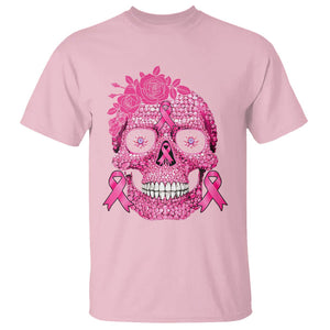 Sugar Skull Breast Cancer T Shirt Pink Ribbon Support Squad Breast Cancer Warrior Girls Women TS02 Light Pink Printyourwear