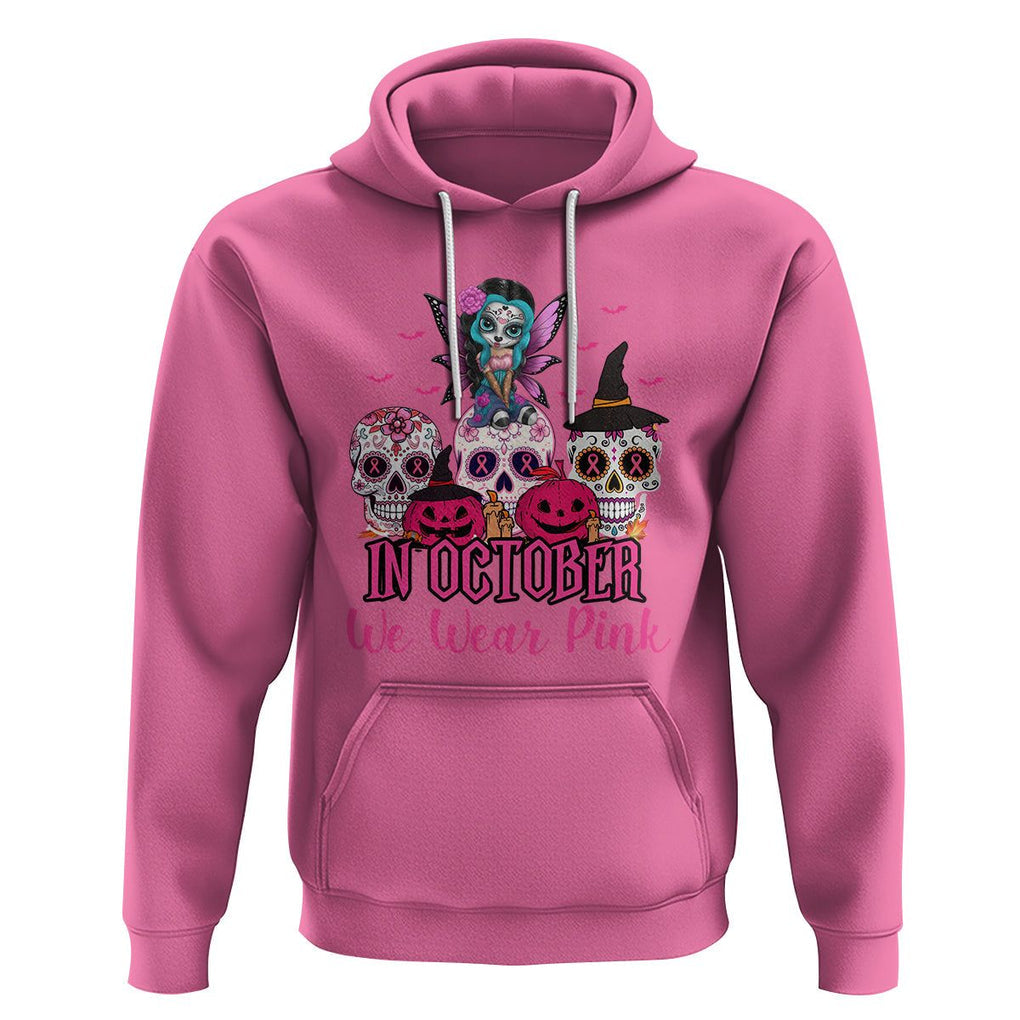 Skull Breast Cancer Hoodie In October We Wear Pink Support Squad Breast Cancer Warrior Survivor TS02 Azalea Printyourwear
