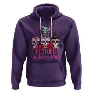 Skull Breast Cancer Hoodie In October We Wear Pink Support Squad Breast Cancer Warrior Survivor TS02 Purple Printyourwear
