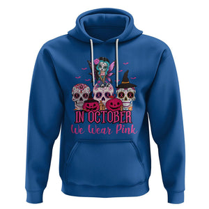 Skull Breast Cancer Hoodie In October We Wear Pink Support Squad Breast Cancer Warrior Survivor TS02 Royal Blue Printyourwear