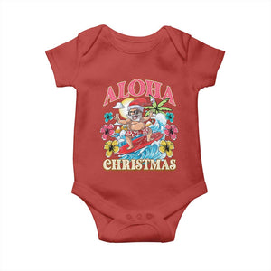 Christmas in Hawaii Baby Onesie Aloha Mele Kalikimaka Hawaiian Tropical Surfing Santa TS02 Red Print Your Wear