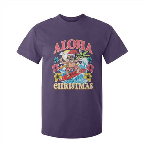 Christmas in Hawaii T Shirt For Kid Aloha Mele Kalikimaka Hawaiian Tropical Surfing Santa TS02 Purple Print Your Wear