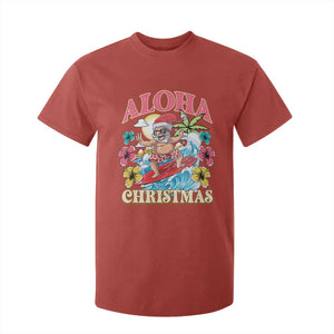 Christmas in Hawaii T Shirt For Kid Aloha Mele Kalikimaka Hawaiian Tropical Surfing Santa TS02 Red Print Your Wear