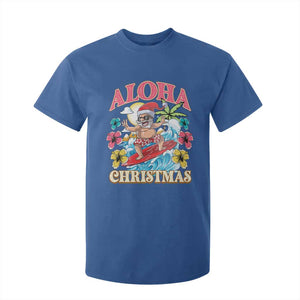 Christmas in Hawaii T Shirt For Kid Aloha Mele Kalikimaka Hawaiian Tropical Surfing Santa TS02 Royal Blue Print Your Wear