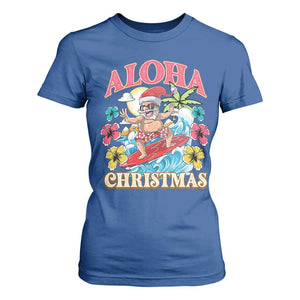Christmas in Hawaii T Shirt For Women Aloha Mele Kalikimaka Hawaiian Tropical Surfing Santa TS02 Royal Blue Print Your Wear