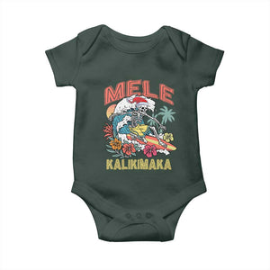 Christmas in Hawaii Baby Onesie Mele Kalikimaka Hawaiian Tropical Surfing Skeleton TS02 Print Your Wear