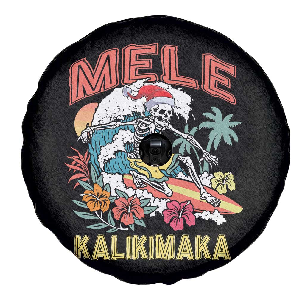 Hawaiian Christmas Surfing Skeleton Spare Tire Cover Mele Kalikimaka Tropical Xmas in Hawaii TS02 Print Your Wear