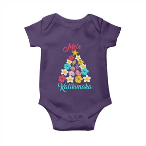 Christmas in Hawaii Baby Onesie Mele Kalikimaka Hawaiian Tropical Flowers TS02 Purple Print Your Wear